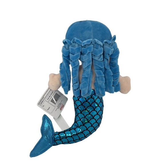 Linzy Toys Mermaid Doll 14” Blue Hair Tail Pink Bikini Shells Gold Starfish - Picture 2 of 13